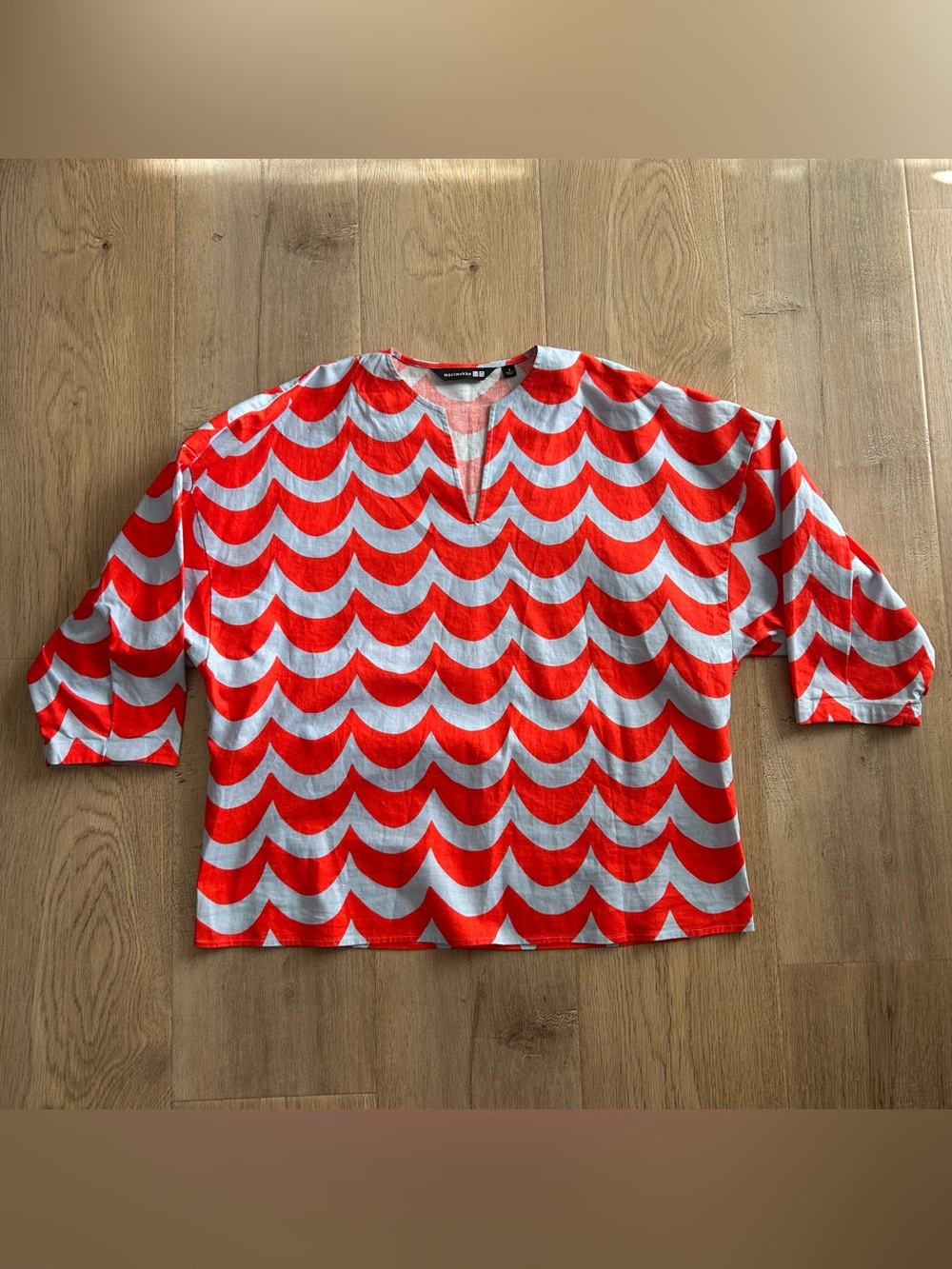 Marimekko X Uniqlo Linen ¾ Sleeve Shirt